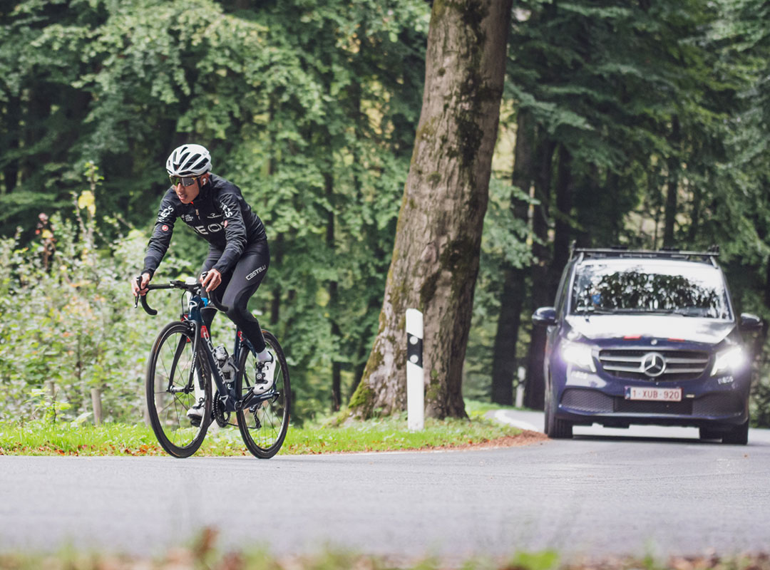 Egan Bernal on the streets of the Münsterland